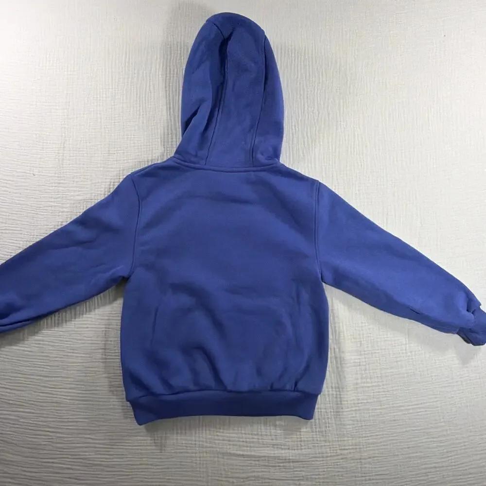Nike Unisex Kids Pullover Hoodie Size 6 Blue Graphic Logo Print 86N165-B9A